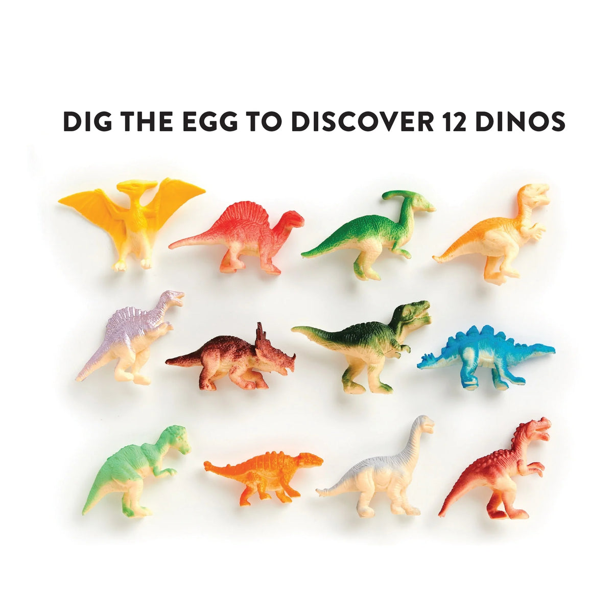 Cele 12 figurine colorate de descoperit în oul Giant Dino Dig