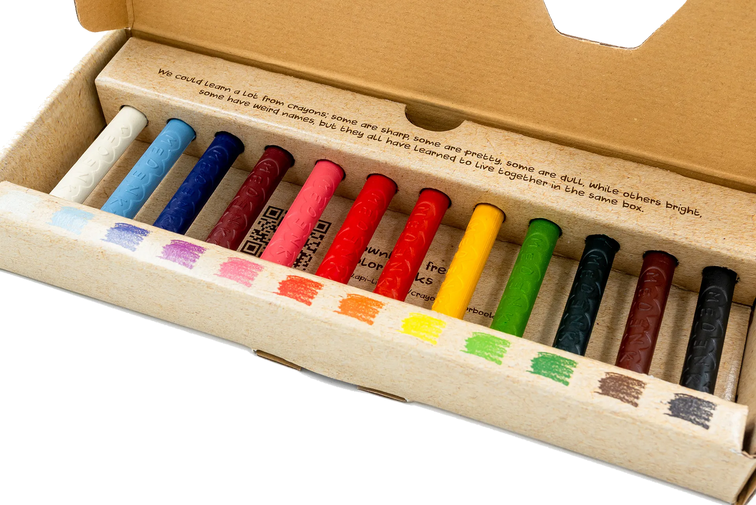 Creioane subtiri din ceara de albine, 12 culori – Classic - Medenka