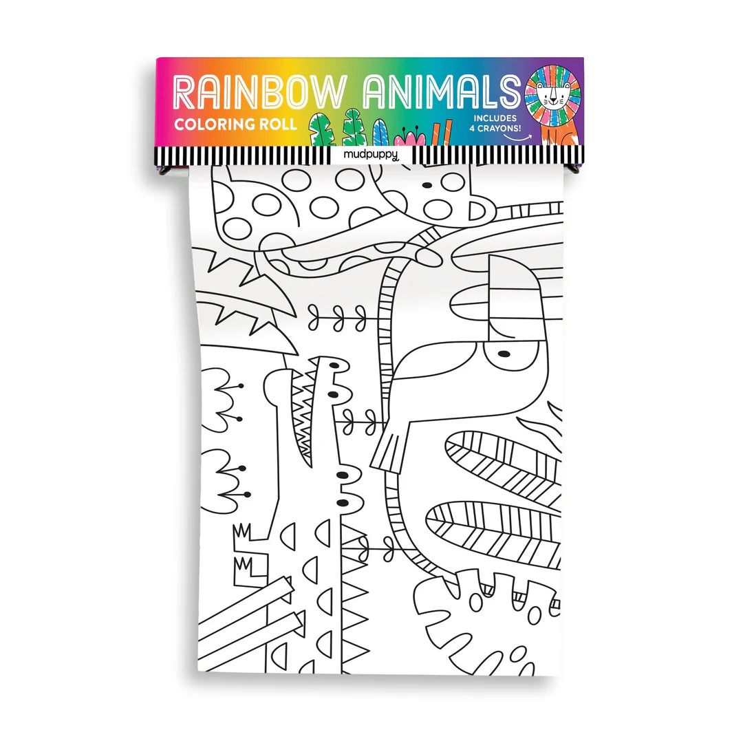 Rola de hartie pentru colorat – Rainbow Animals – Mudpuppy