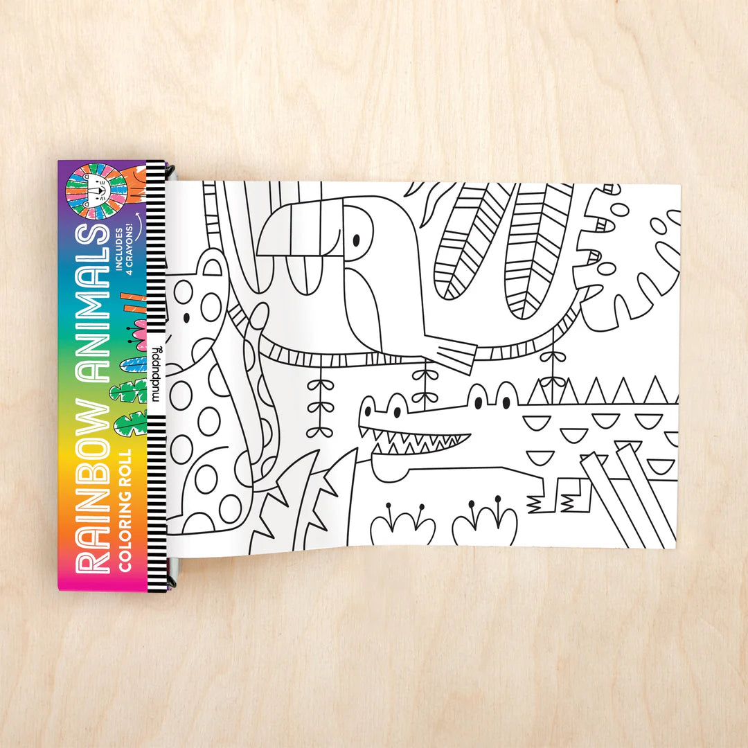 Rola de hartie pentru colorat – Rainbow Animals – Mudpuppy