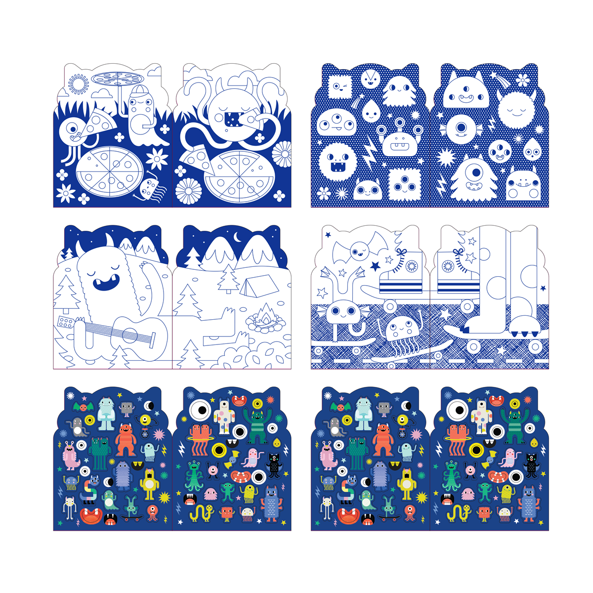 Carte de colorat + stickere - Monsters - Petit Collage
