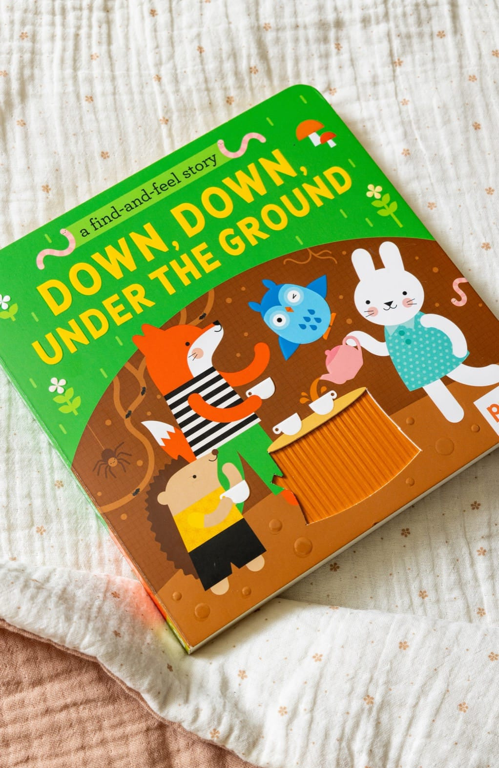 Carte tactila pentru bebe - Down, Down, Under the Ground - Petit Collage