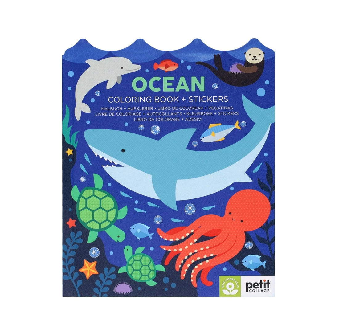 Carte de colorat + stickere - Ocean - Petit Collage