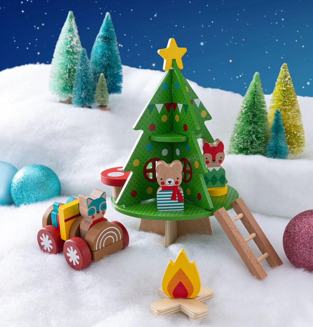 Set de joaca din lemn - Christmas Treehouse - Petit Collage