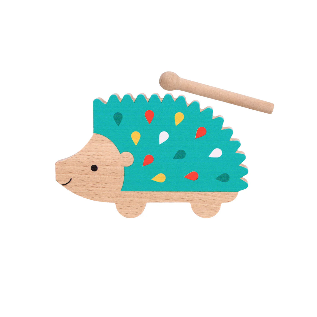 Mini guiro din lemn - Happy Hedgehog - Petit Collage