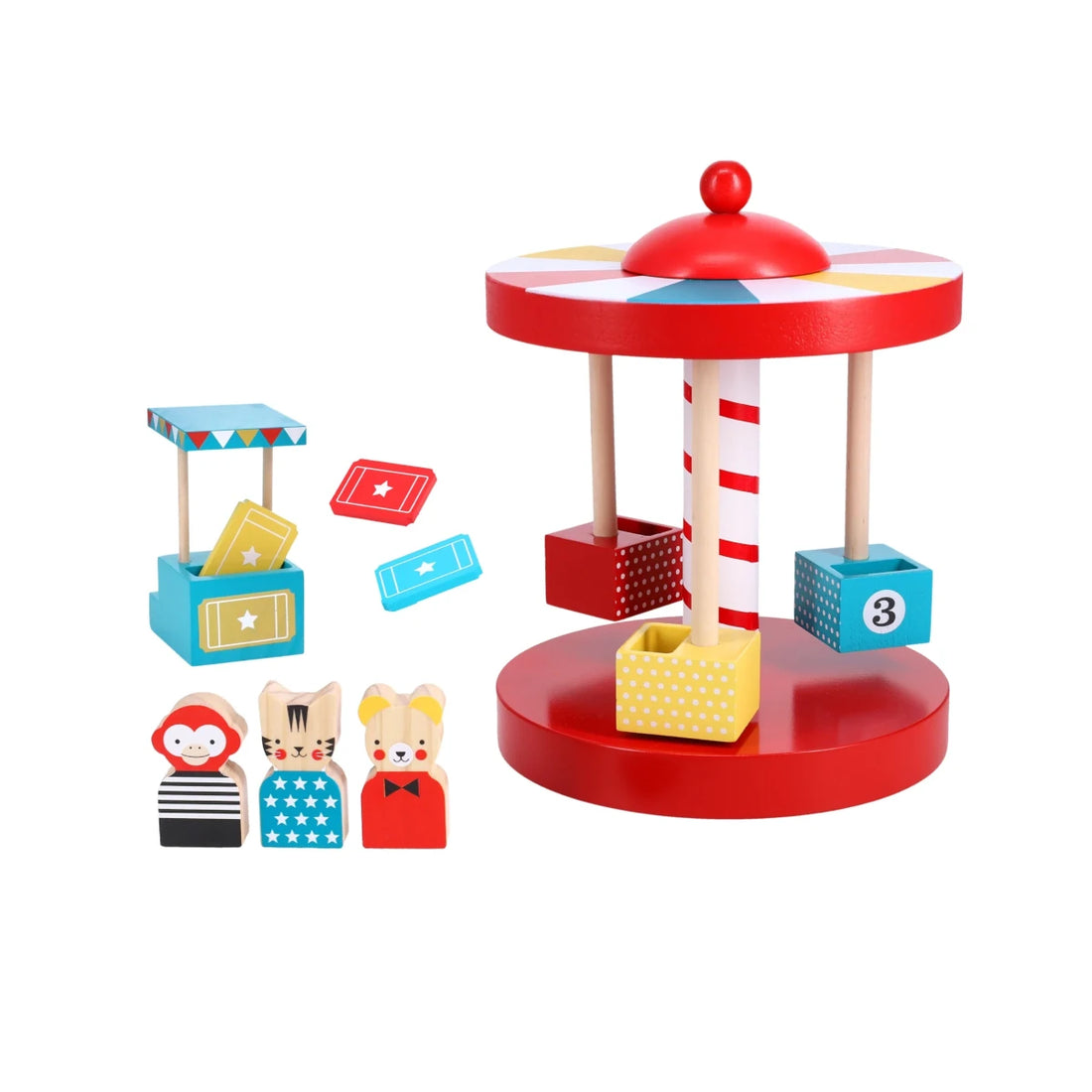 Set de joaca din lemn - Merry-Go-Round Carousel - Petit Collage