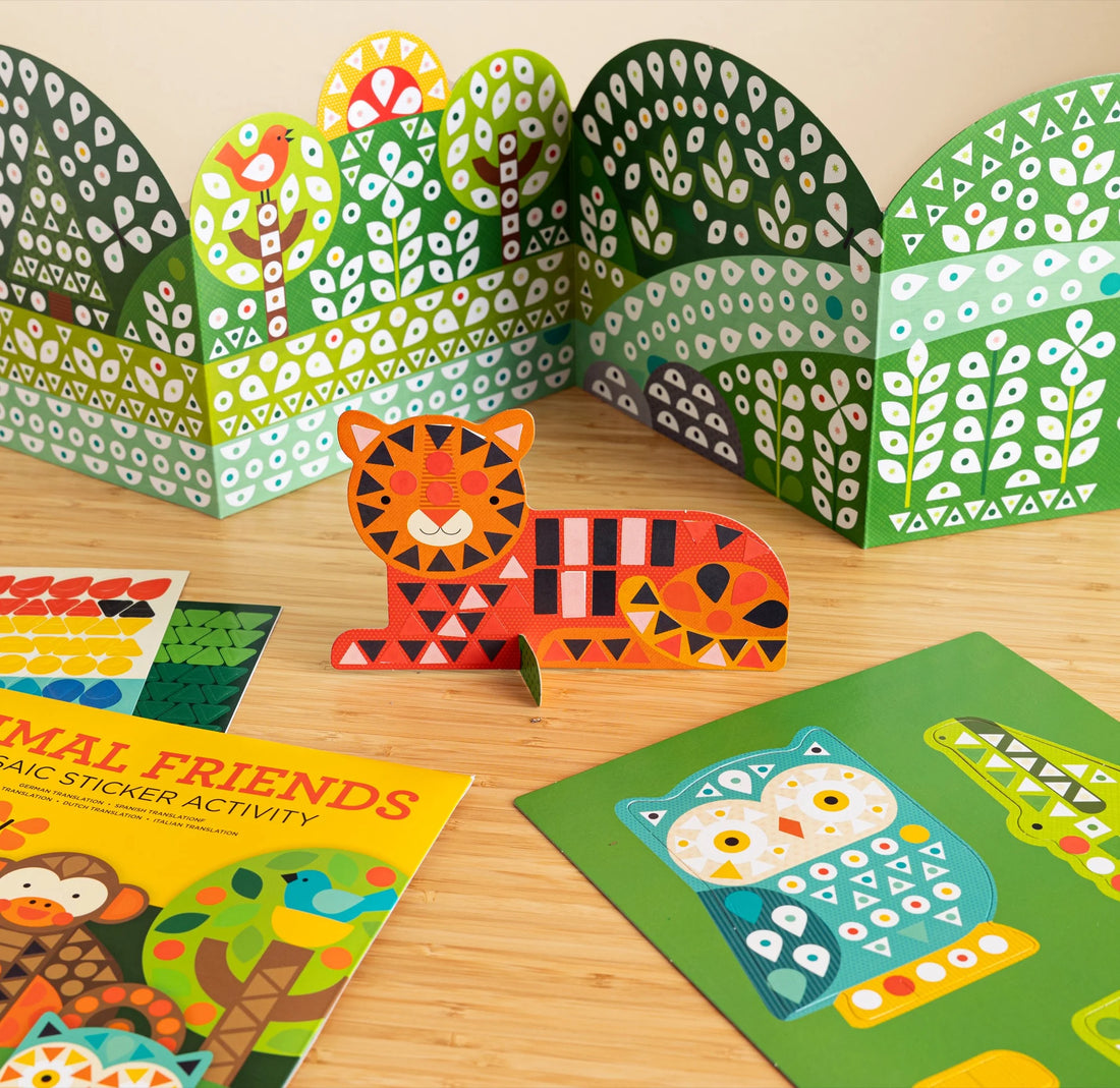 Set creativ mozaic, 1000 stickere - Animal Friends - Petit Collage