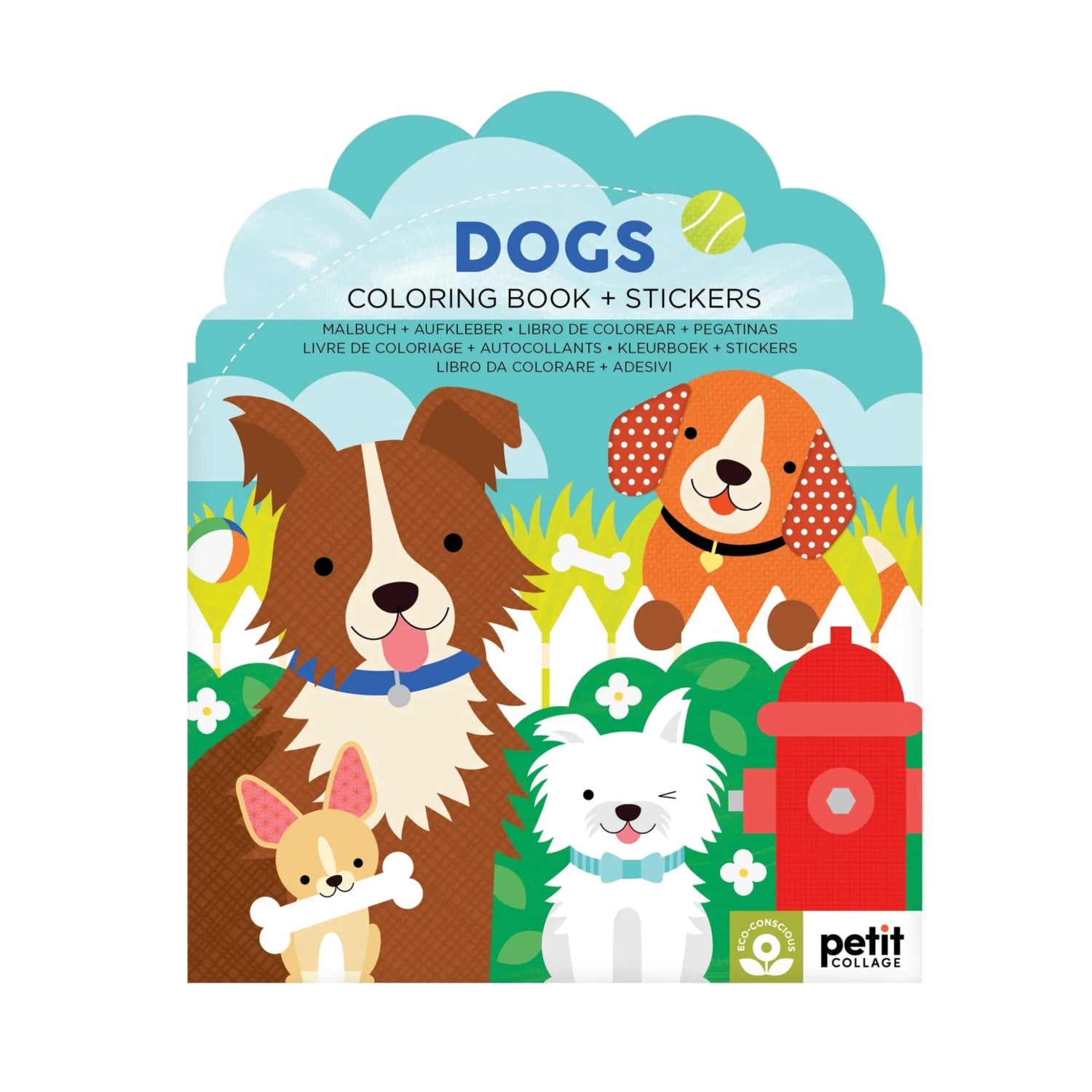 Carte de colorat + stickere - Dogs - Petit Collage
