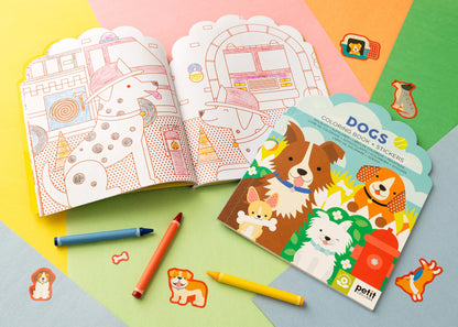 Carte de colorat + stickere - Dogs - Petit Collage