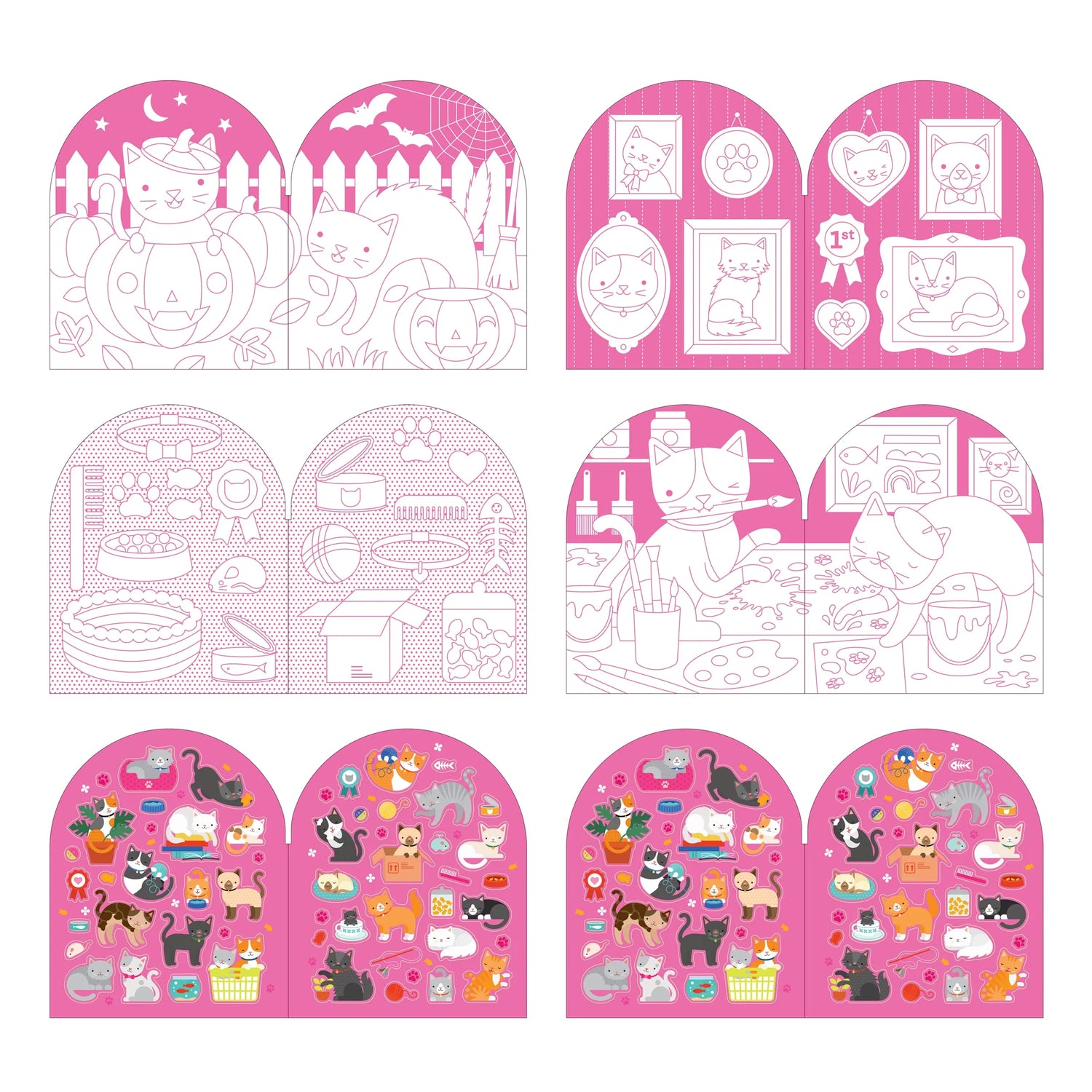 Carte de colorat + stickere - Cats - Petit Collage