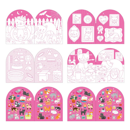 Carte de colorat + stickere - Cats - Petit Collage