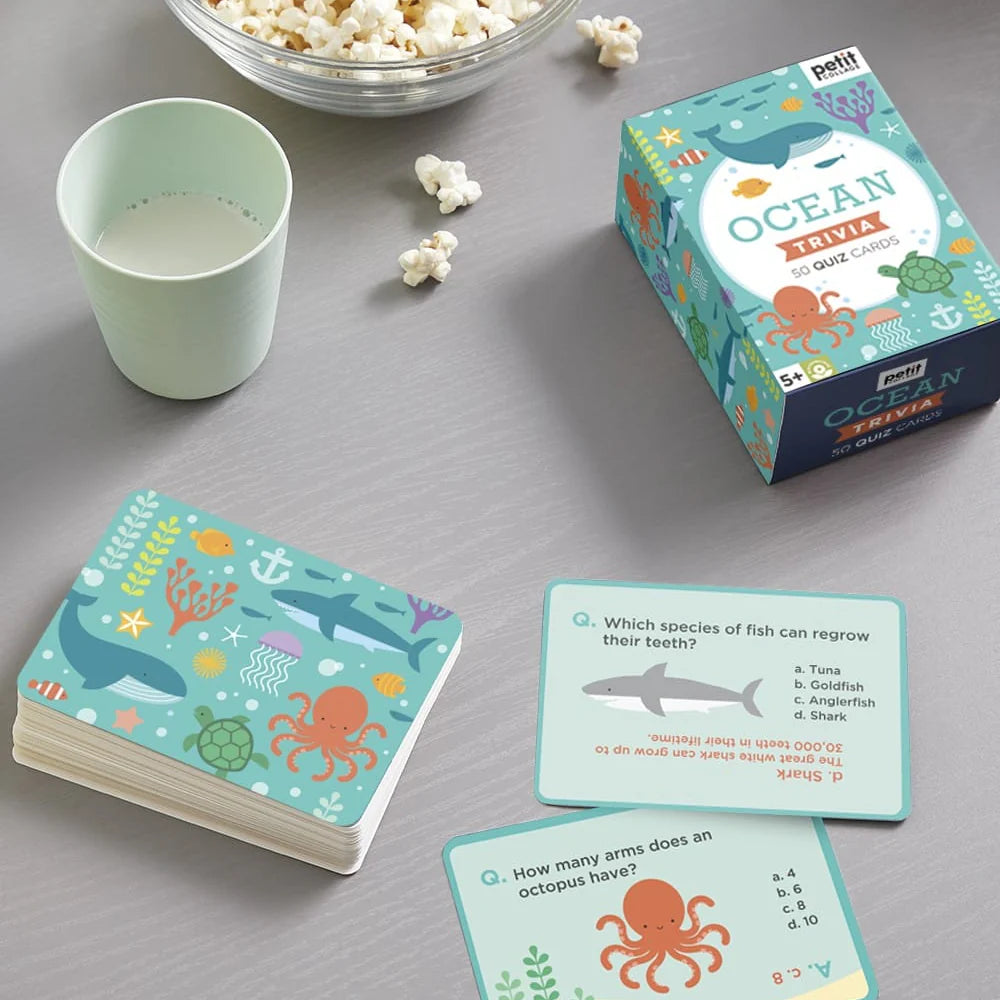 Joc educativ, 50 carduri - Ocean Trivia - Petit Collage