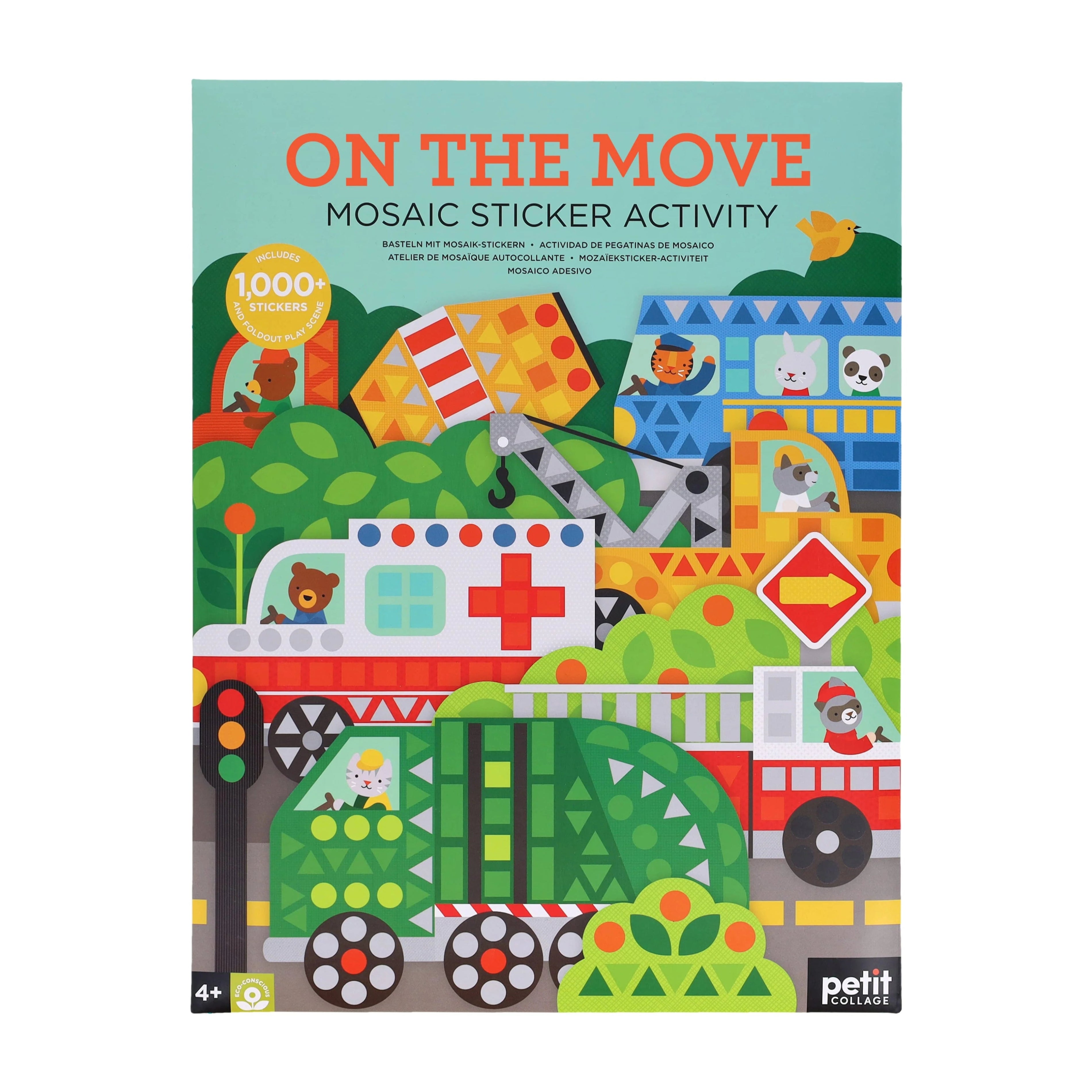 Set creativ mozaic, 1000 stickere - On the Move - Petit Collage