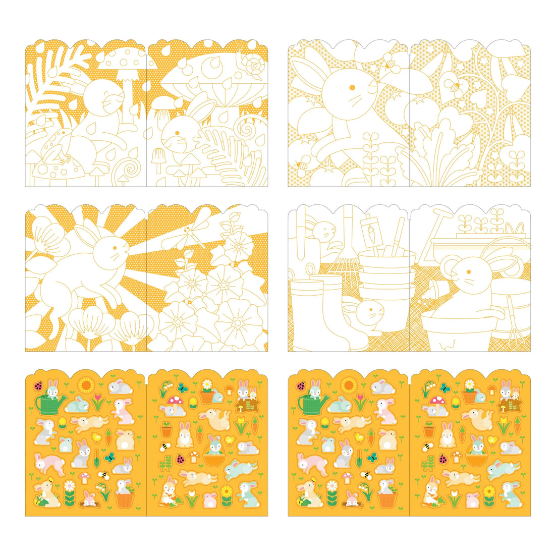 Carte de colorat + stickere - Bunnies - Petit Collage