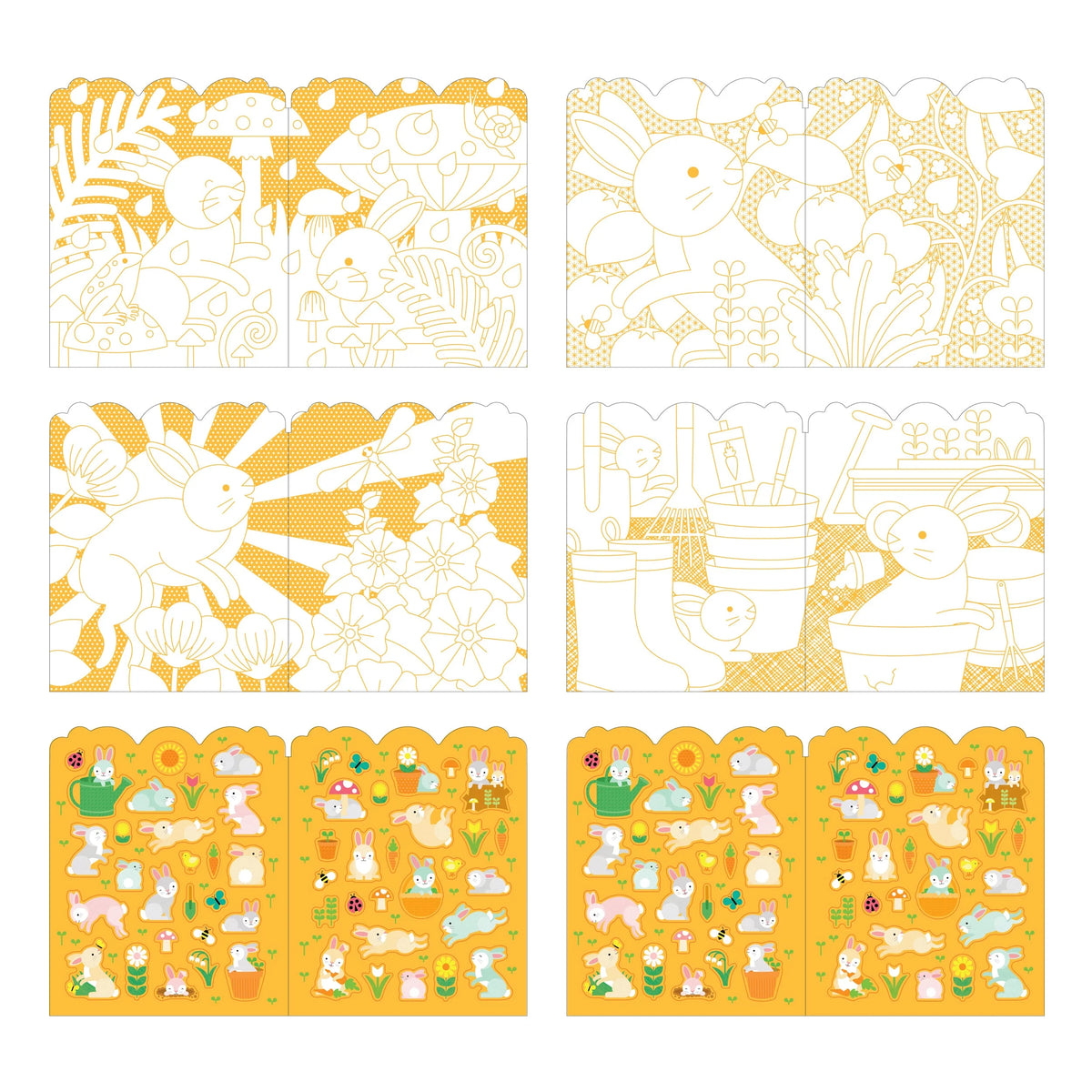 Carte de colorat + stickere - Bunnies - Petit Collage