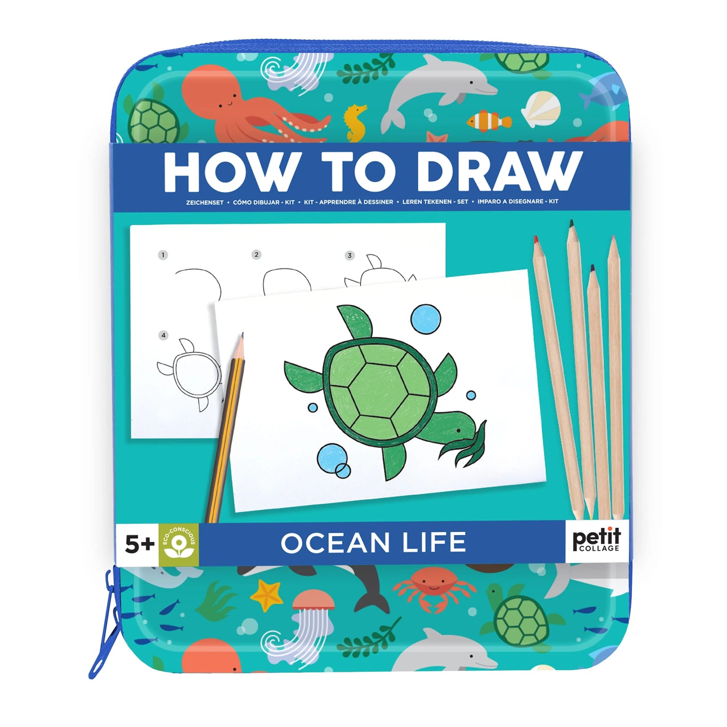 Set creativ How to Draw - Ocean Life - Petit Collage
