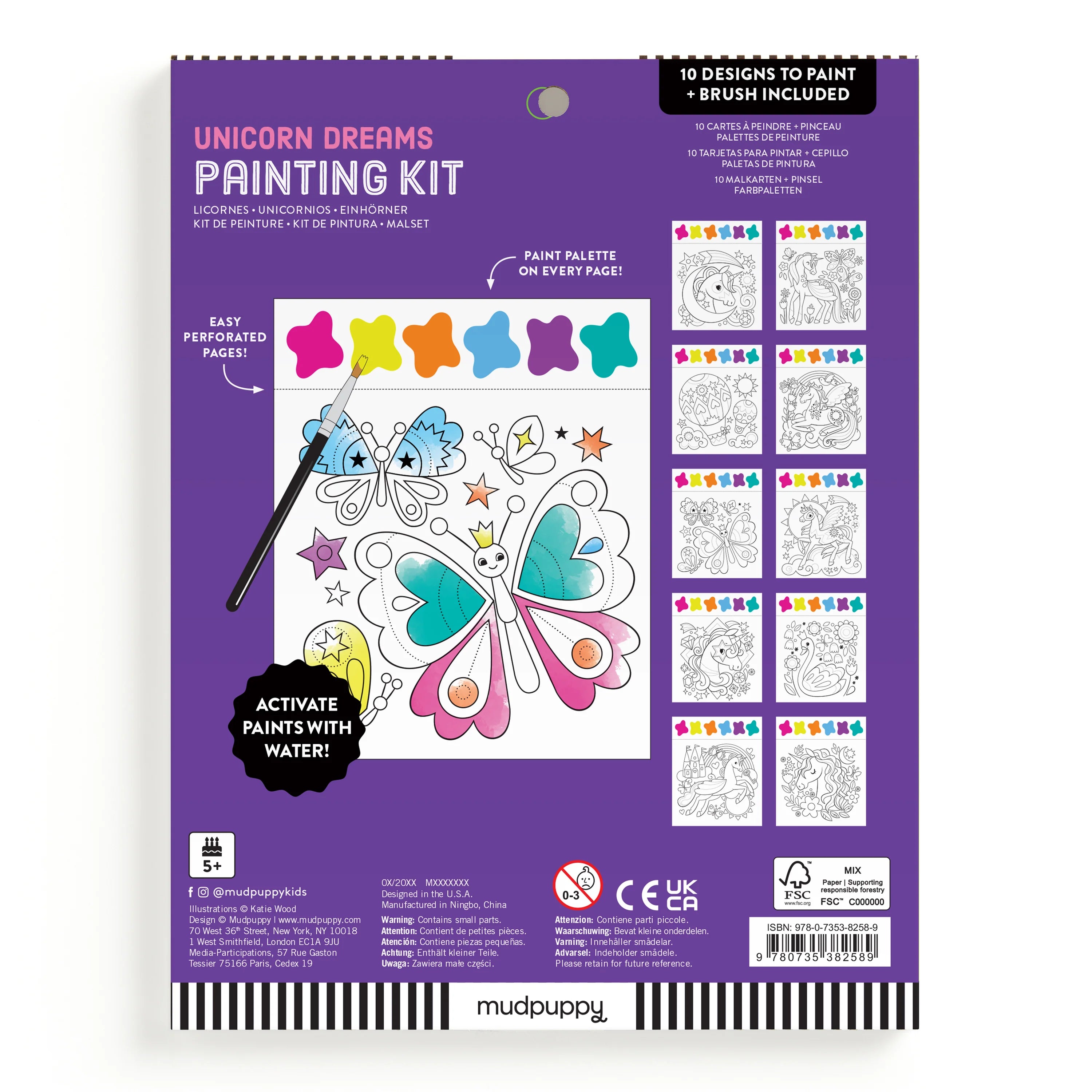 Kit pictura cu acuarele - Unicorn Dreams - Mudpuppy