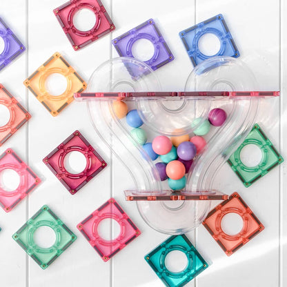 Set constructie magnetic, 106 piese – Pastel Ball Run Pack – Connetix