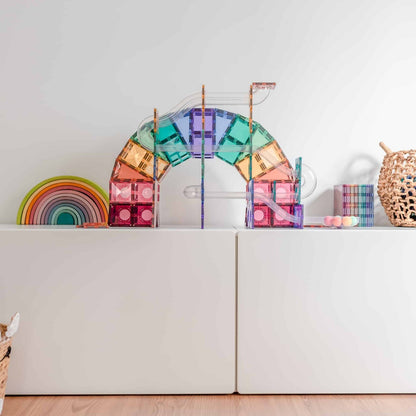 Set constructie magnetic, 106 piese – Pastel Ball Run Pack – Connetix