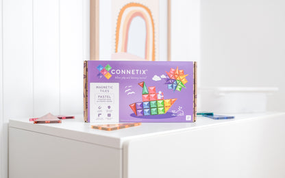 Set constructie magnetic, 64 piese - Pastel Starter Pack – Connetix