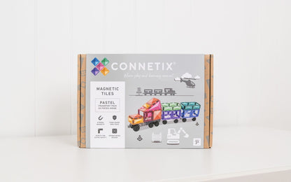 Set constructie magnetic, 50 piese – Pastel Transport Pack – Connetix