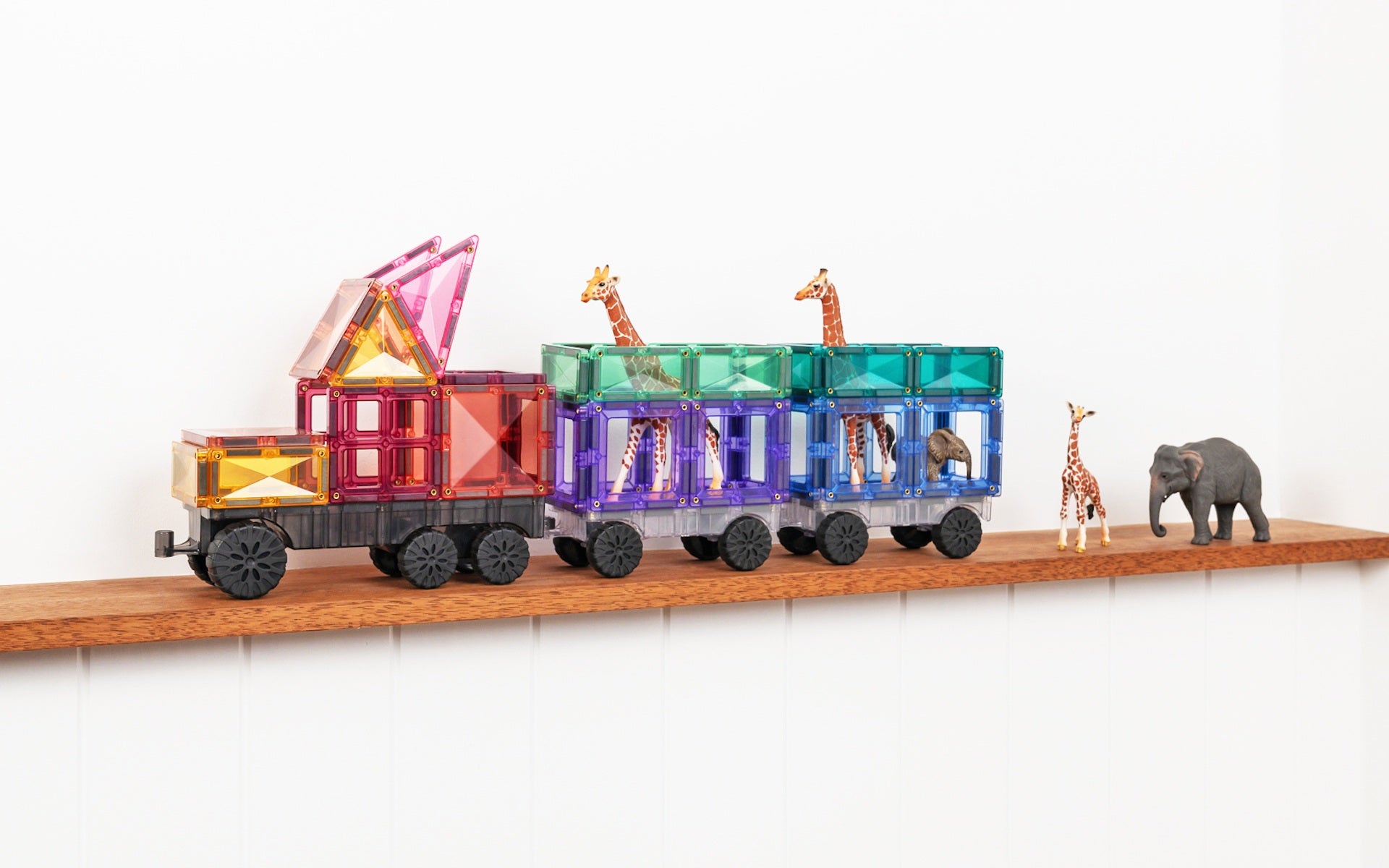 Set constructie magnetic, 50 piese – Pastel Transport Pack – Connetix
