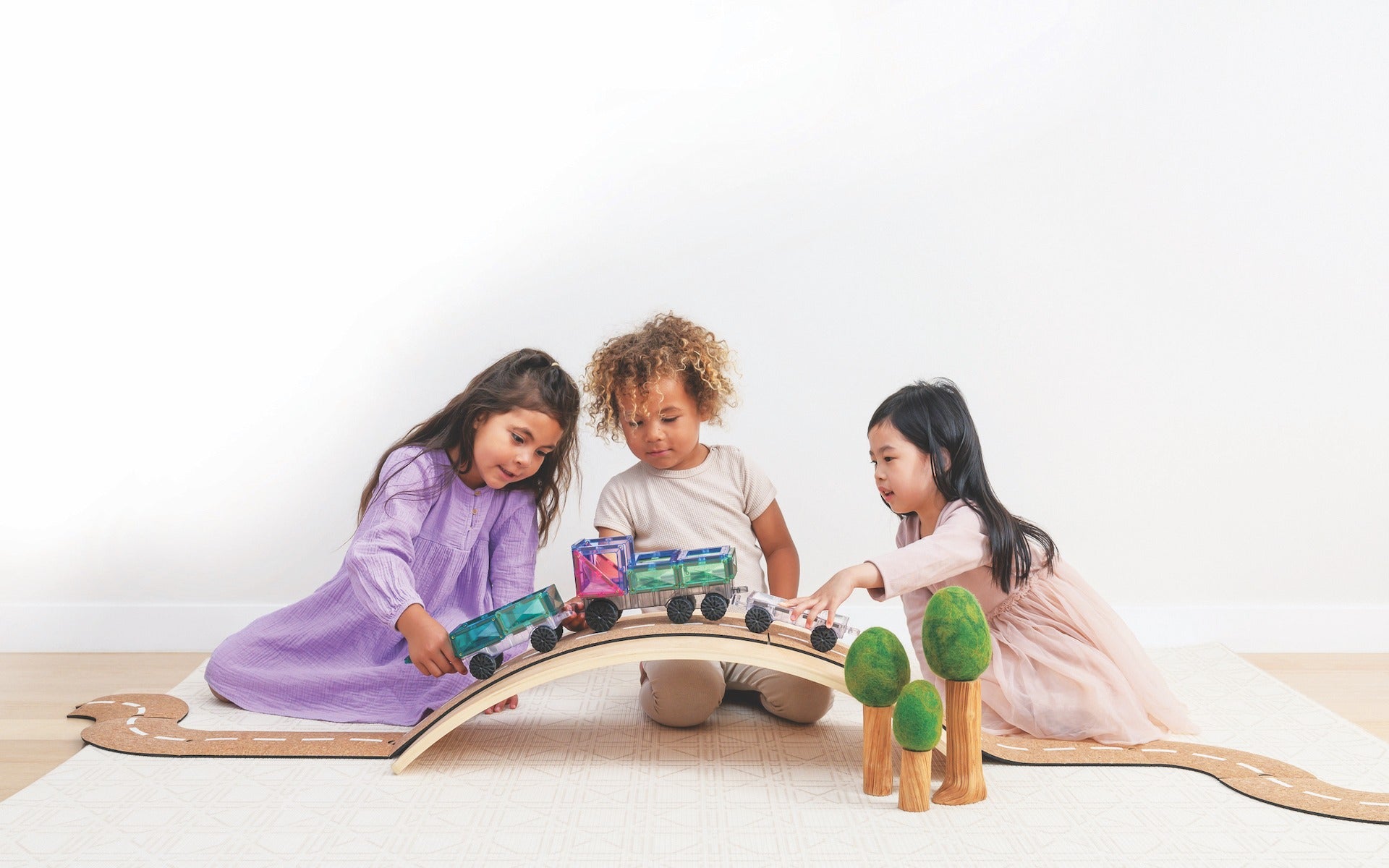 Set constructie magnetic, 50 piese – Pastel Transport Pack – Connetix
