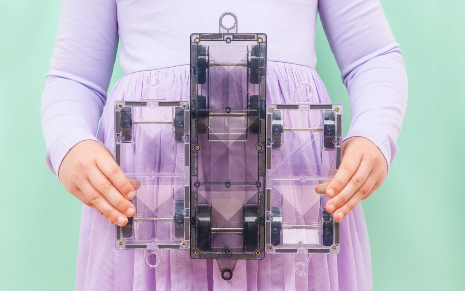 Set constructie magnetic, 50 piese – Pastel Transport Pack – Connetix