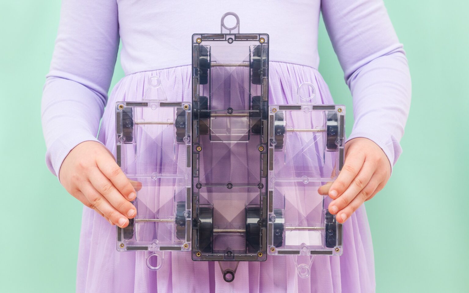 Set constructie magnetic, 50 piese – Pastel Transport Pack – Connetix