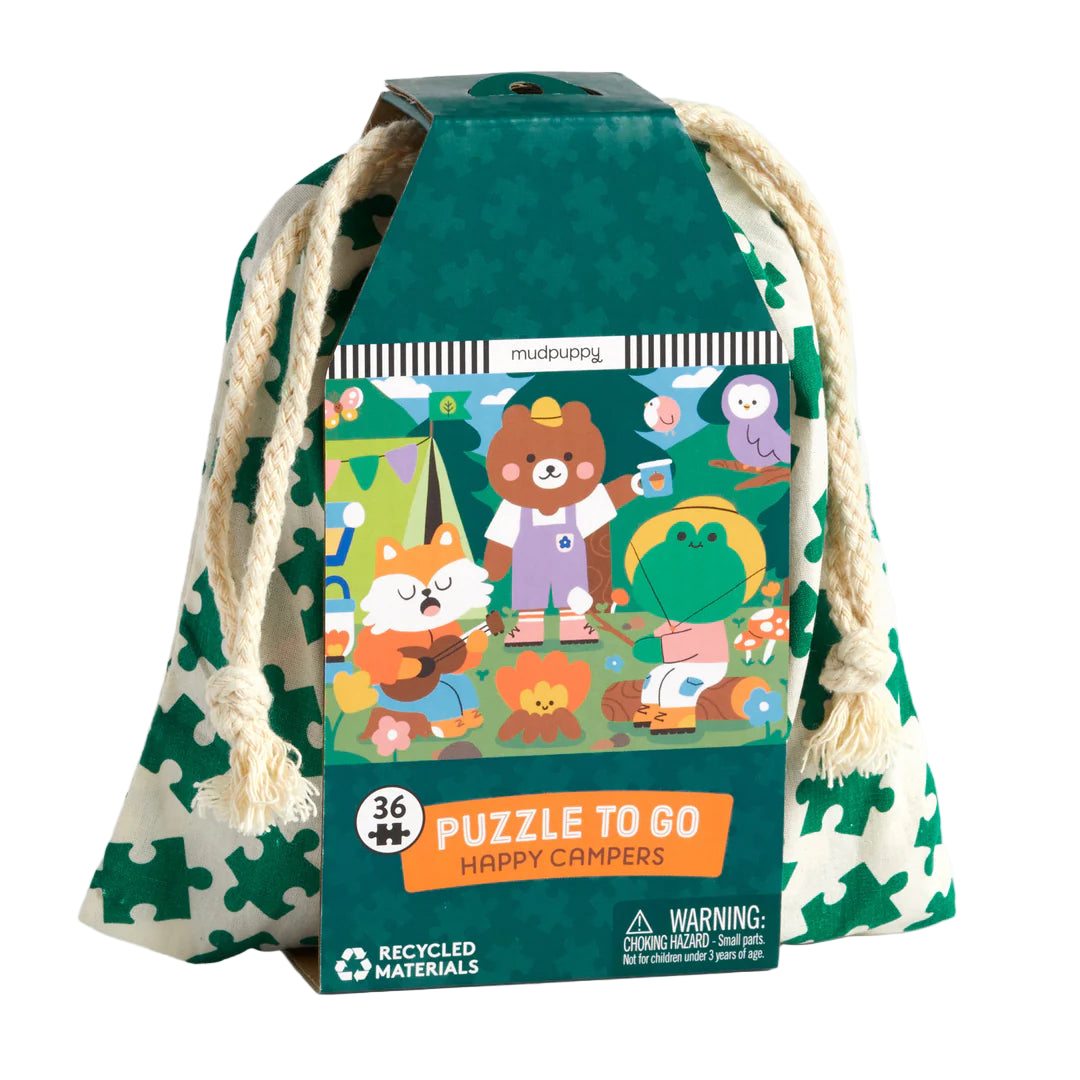 Puzzle On-the-Go, 36 piese - Happy Campers - Mudpuppy