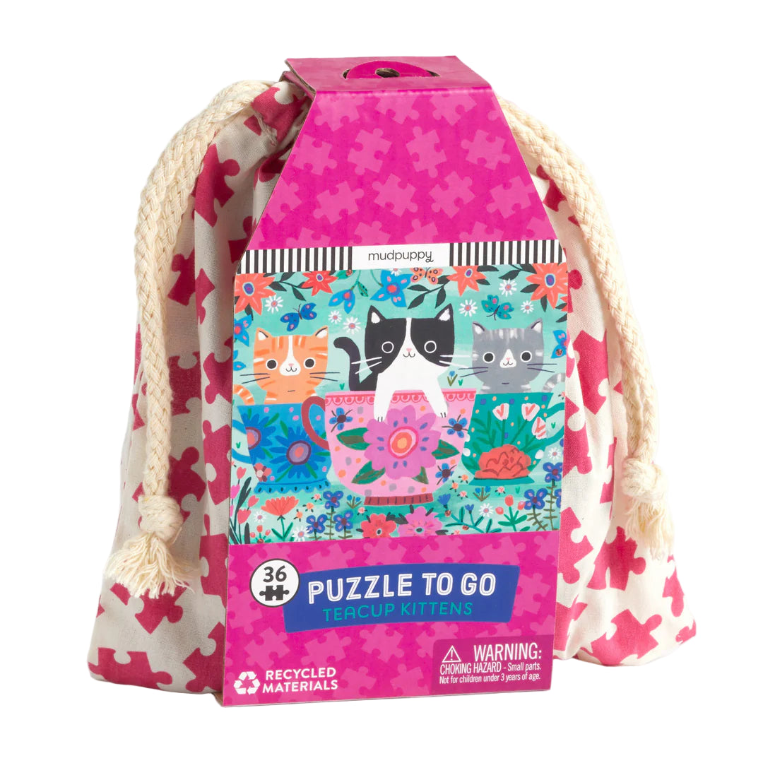 Puzzle On-the-Go, 36 piese - Teacup Kittens - Mudpuppy