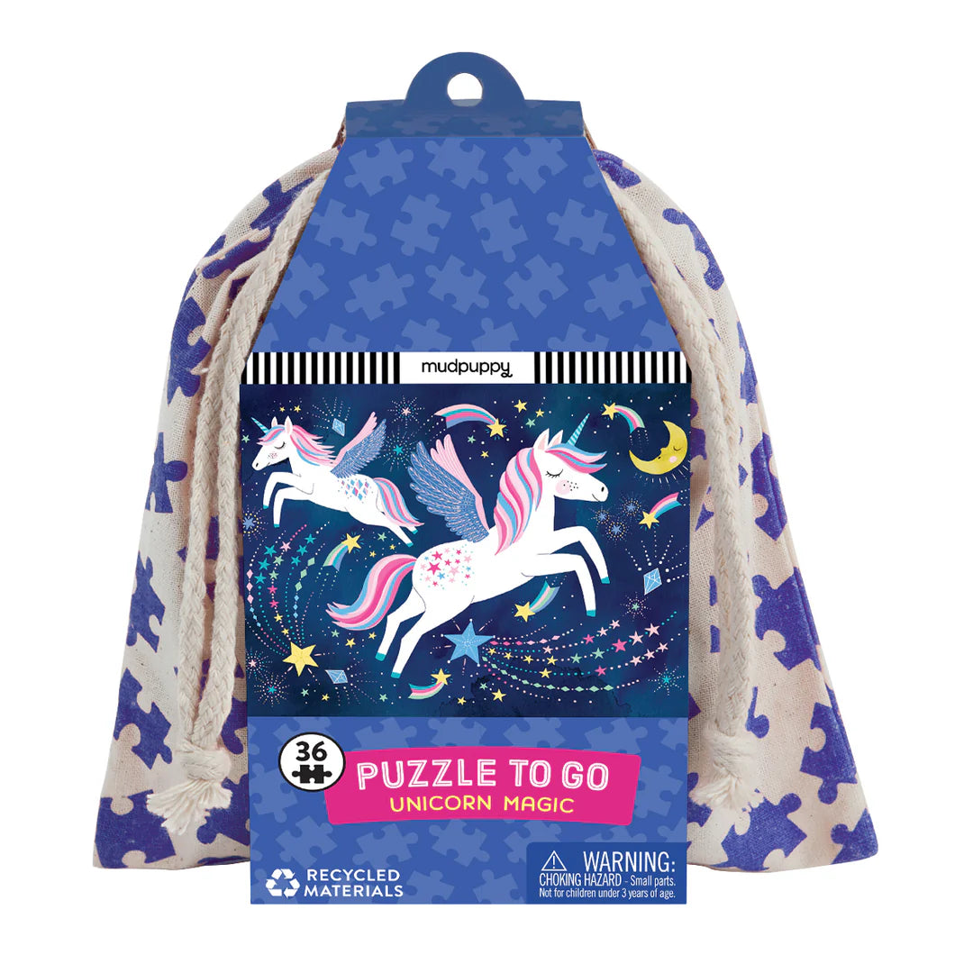 Puzzle On-the-Go, 36 piese - Unicorn Magic - Mudpuppy