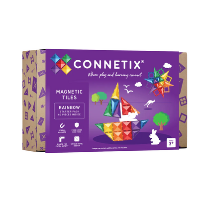 Set constructie magnetic, 60 piese - Rainbow Starter Pack – Connetix