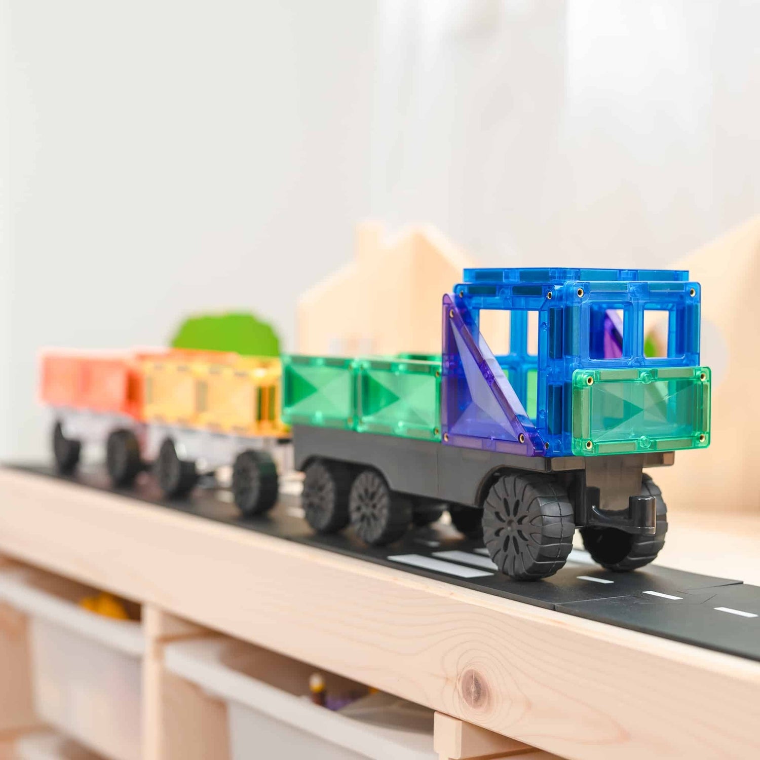 Set constructie magnetic, 50 piese – Rainbow Transport Pack – Connetix