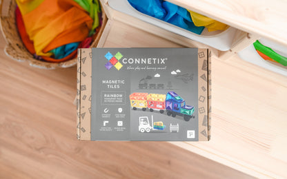 Set constructie magnetic, 50 piese – Rainbow Transport Pack – Connetix