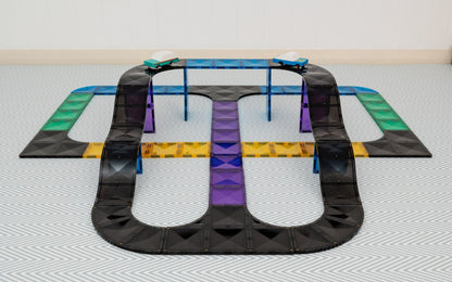 Set constructie magnetic, 16 piese – Ramps &amp; Intersections Pack – Connetix