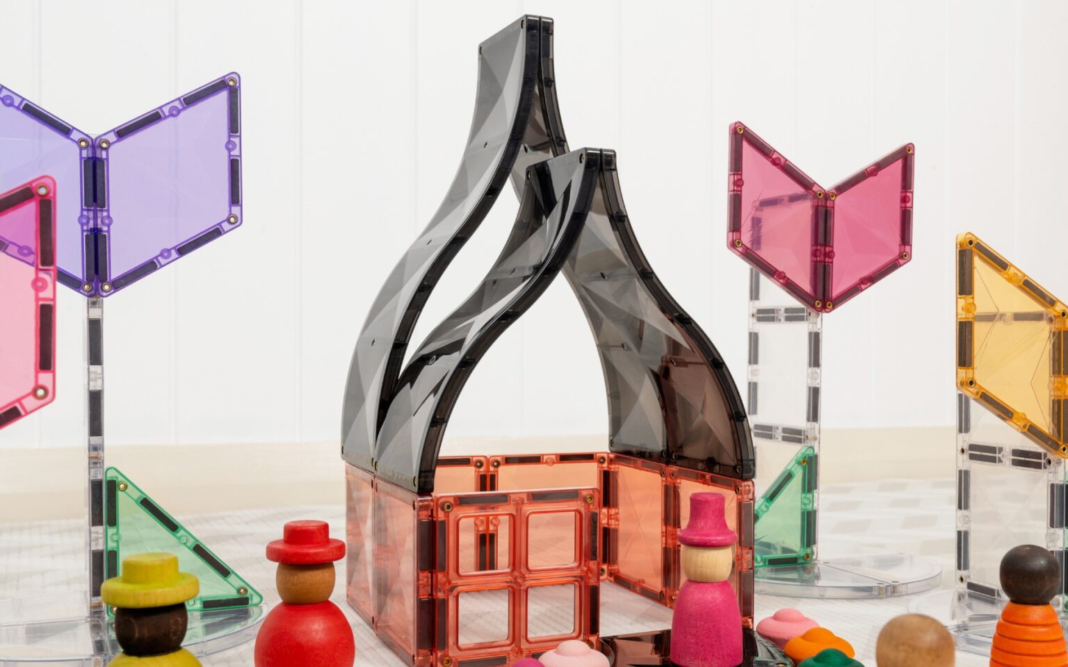 Set constructie magnetic, 16 piese – Ramps &amp; Intersections Pack – Connetix