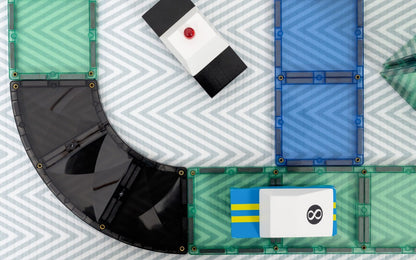 Set constructie magnetic, 16 piese – Ramps &amp; Intersections Pack – Connetix