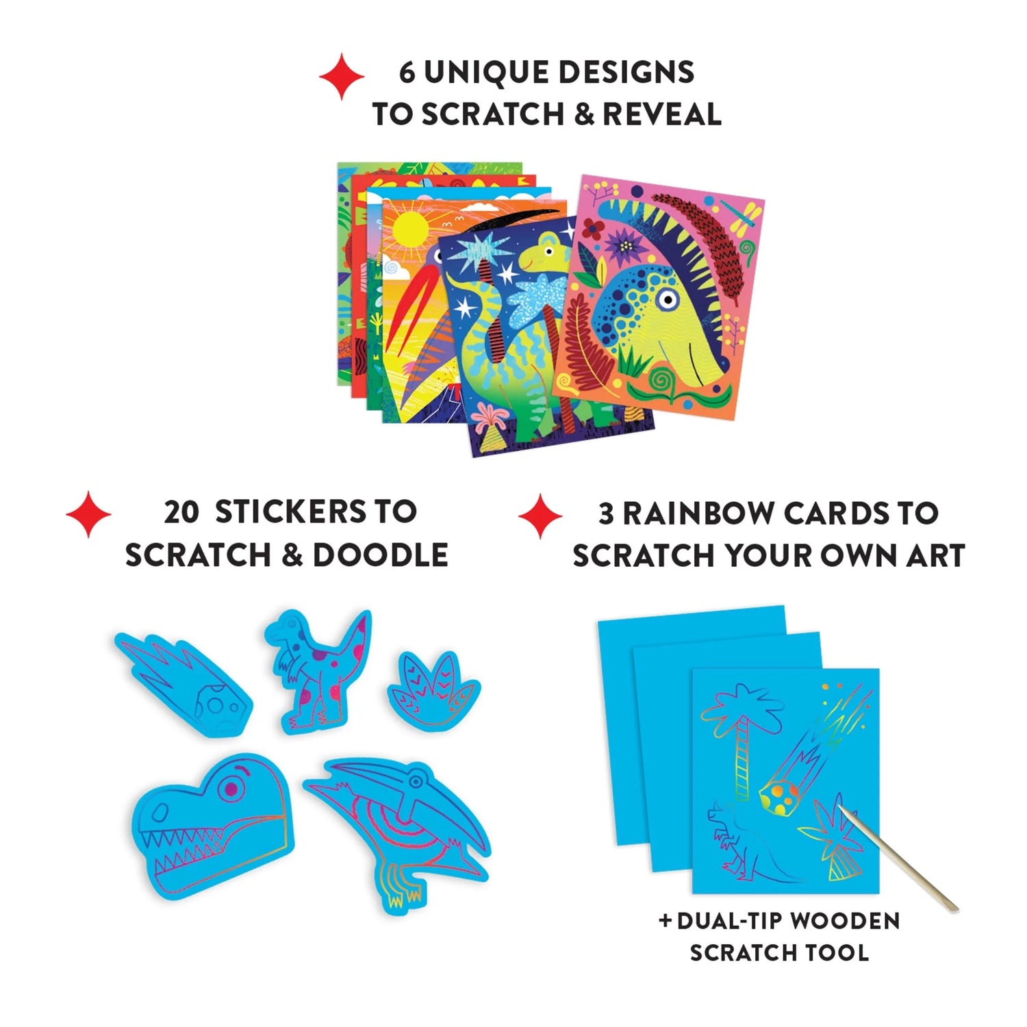 Kit creativ, Scratch Magic - Mighty Dinosaurs - Mudpuppy