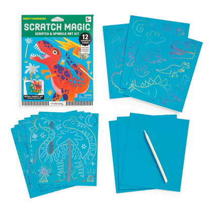 Kit creativ, Scratch Magic - Mighty Dinosaurs - Mudpuppy