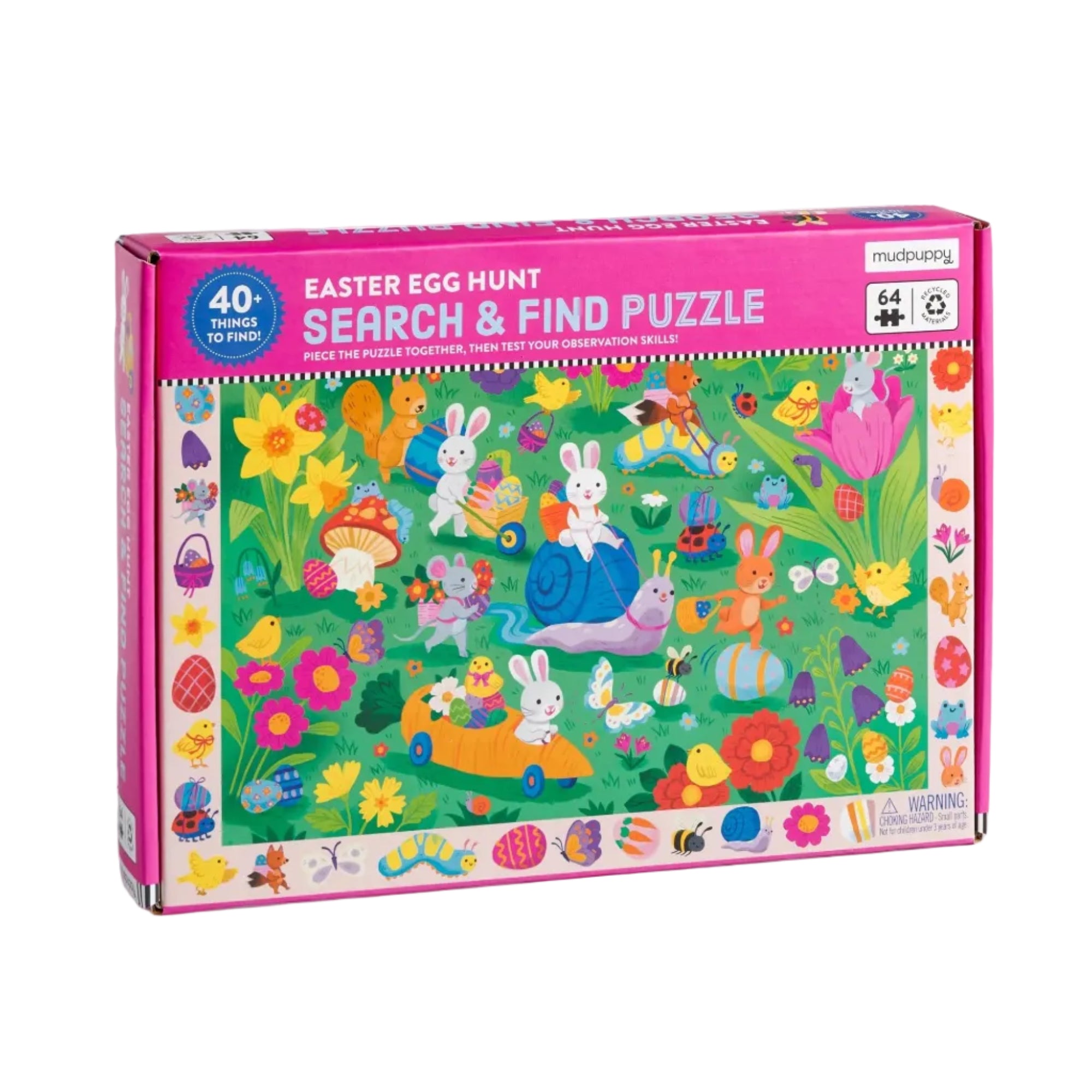 Puzzle Search &amp; Find, 64 piese - Easter Egg Hunt - Mudpuppy