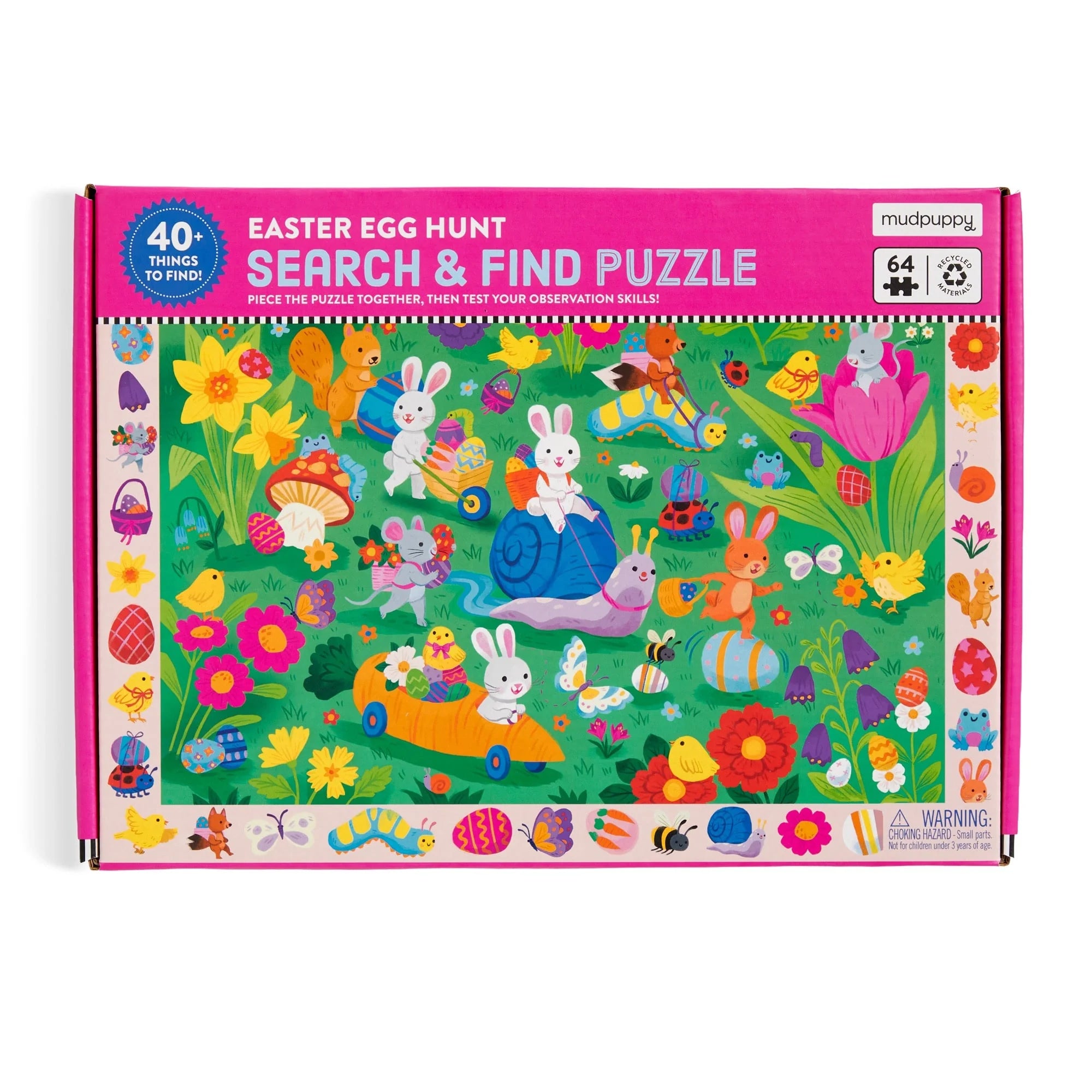 Puzzle Search &amp; Find, 64 piese - Easter Egg Hunt - Mudpuppy