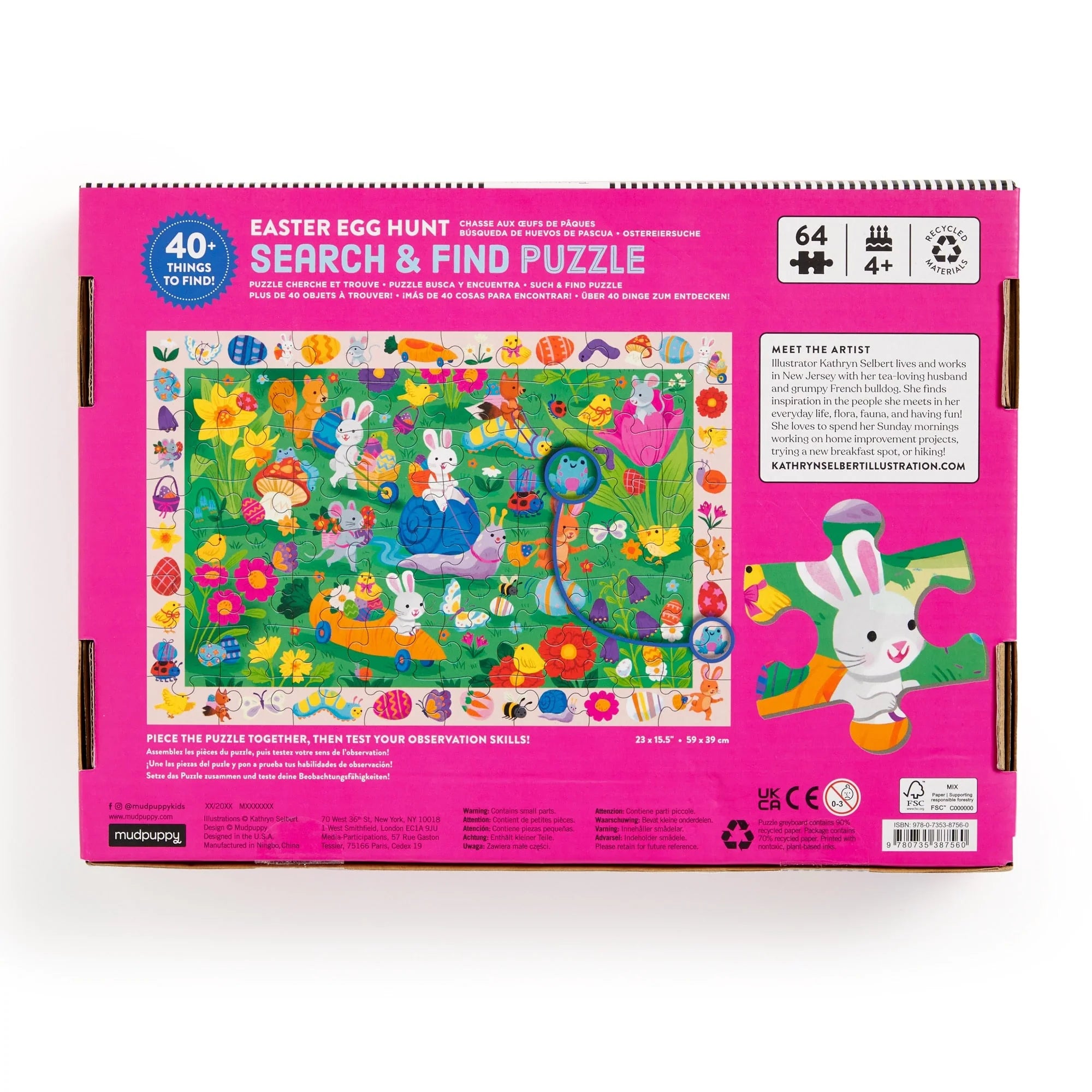 Puzzle Search &amp; Find, 64 piese - Easter Egg Hunt - Mudpuppy