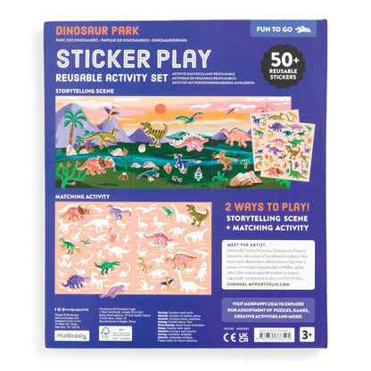 Set stickere reutilizabile Dinosaur Park Mudpuppy - detaliu dinozauri 4