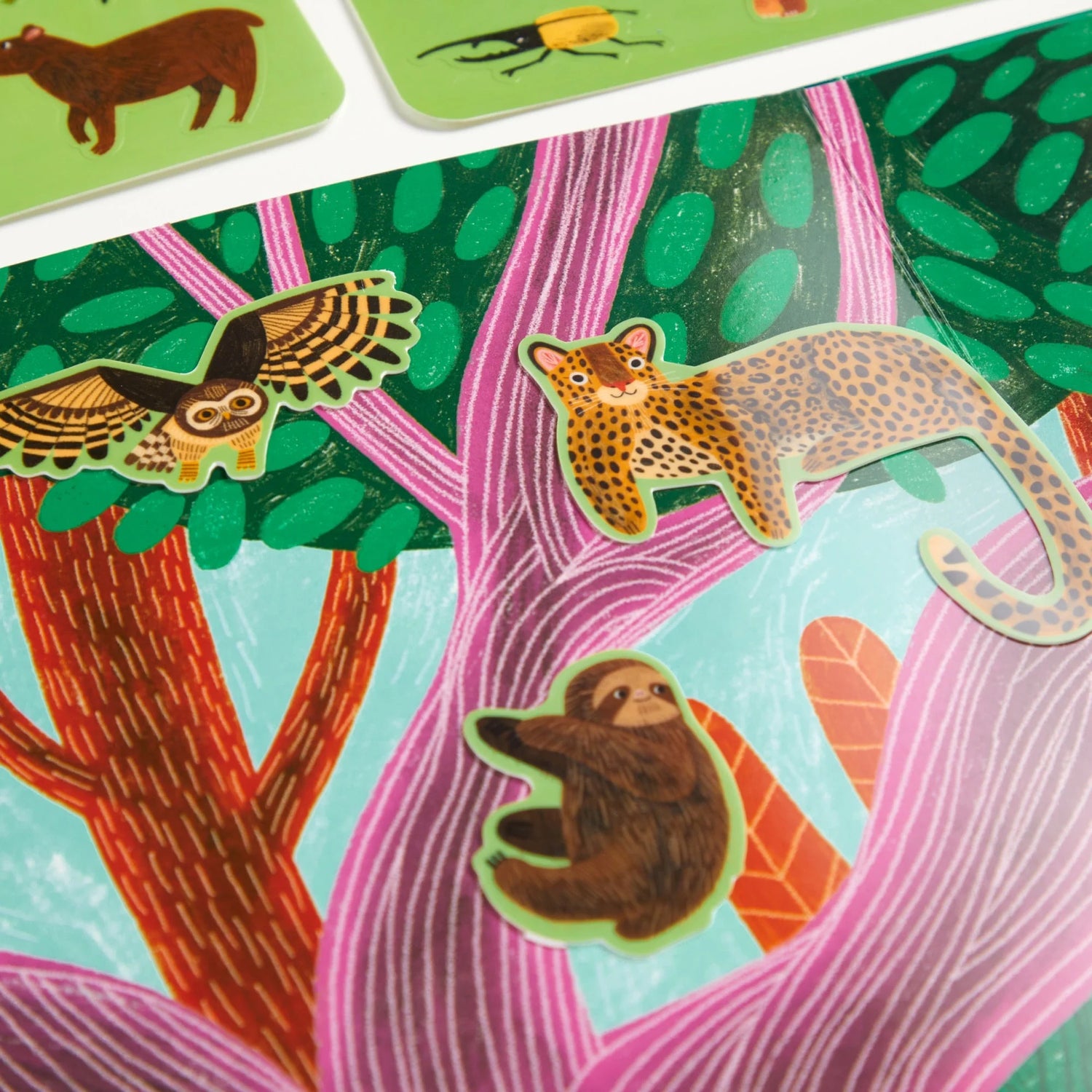 Set stickere reutilizabile Rainforest Mudpuppy - jaguar si lenes