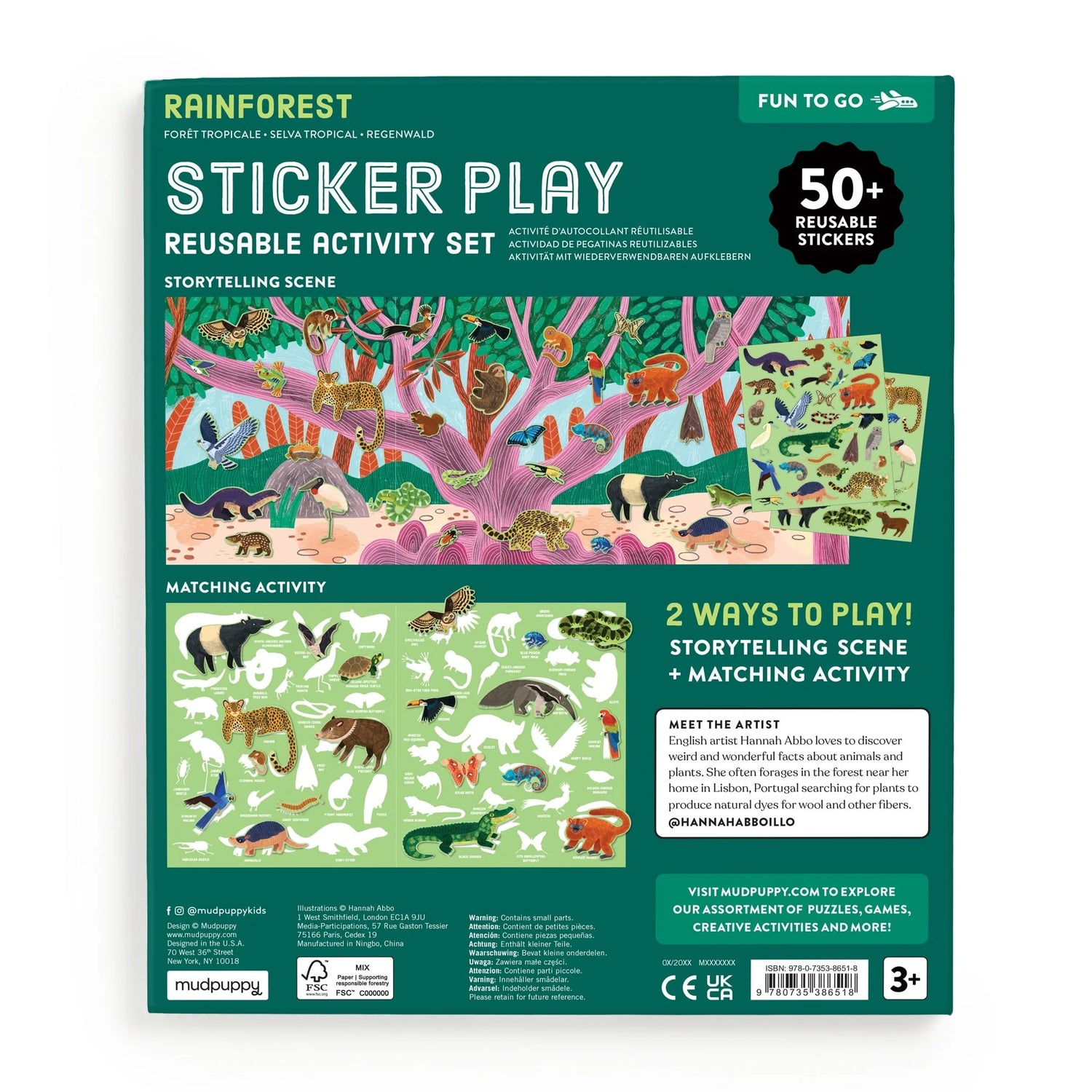 Set stickere reutilizabile Rainforest Mudpuppy - detaliu animale