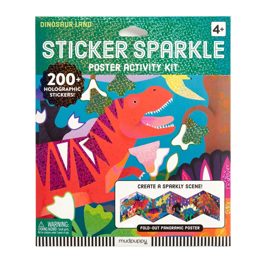 Kit creativ, Sticker Sparkle - Dinosaur Land - Mudpuppy