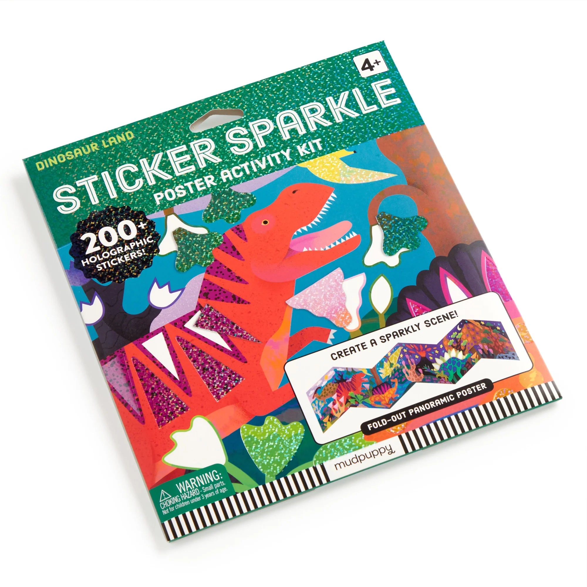 Kit creativ, Sticker Sparkle - Dinosaur Land - Mudpuppy