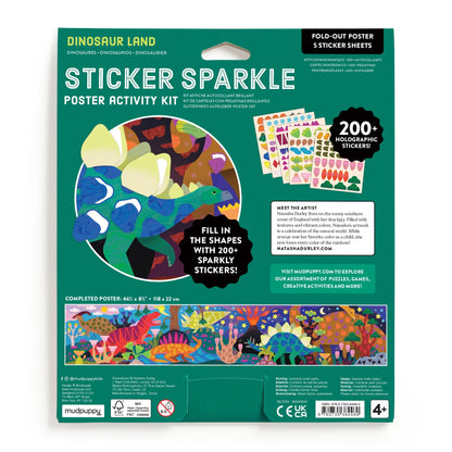 Kit creativ, Sticker Sparkle - Dinosaur Land - Mudpuppy