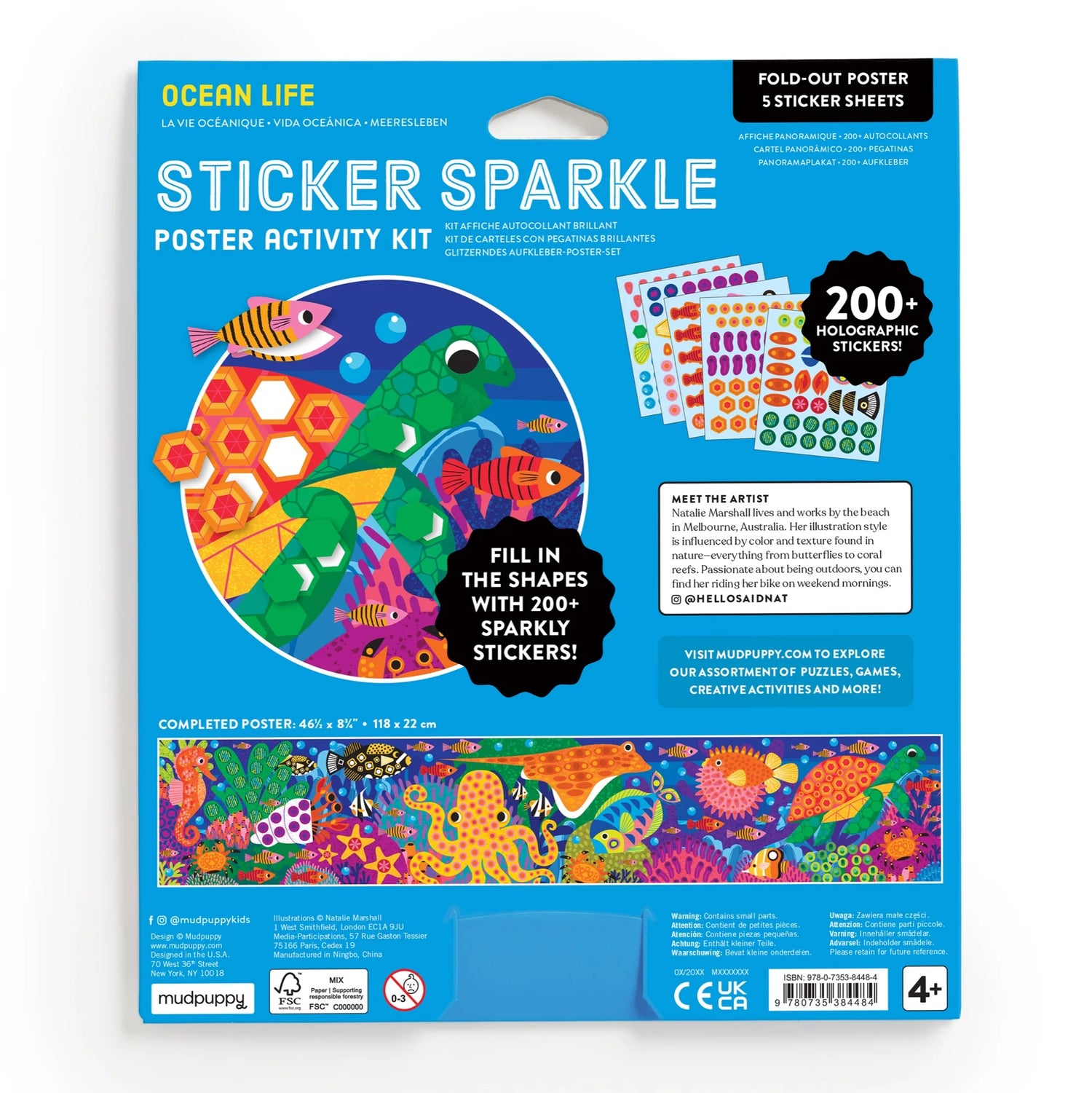 Kit creativ, Sticker Sparkle - Ocean Life - Mudpuppy